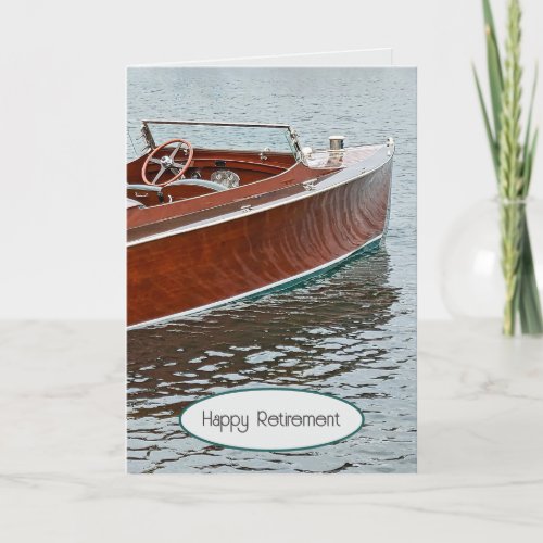 Vintage Wooden Boat Retirement Card