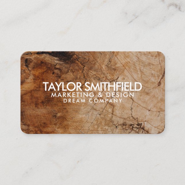 Vintage Wooden Business Card (Front)