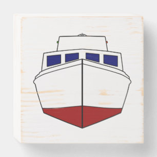 Vintage Wooden Cabin Cruiser Boat Box Sign
