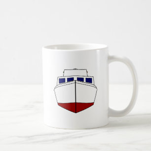Vintage Wooden Fishing Boat - Cabin Cruiser Coffee Mug