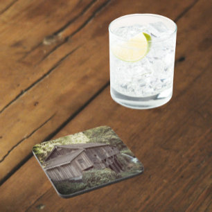 Vintage Wooden Grist Mill Photo Beverage Coaster