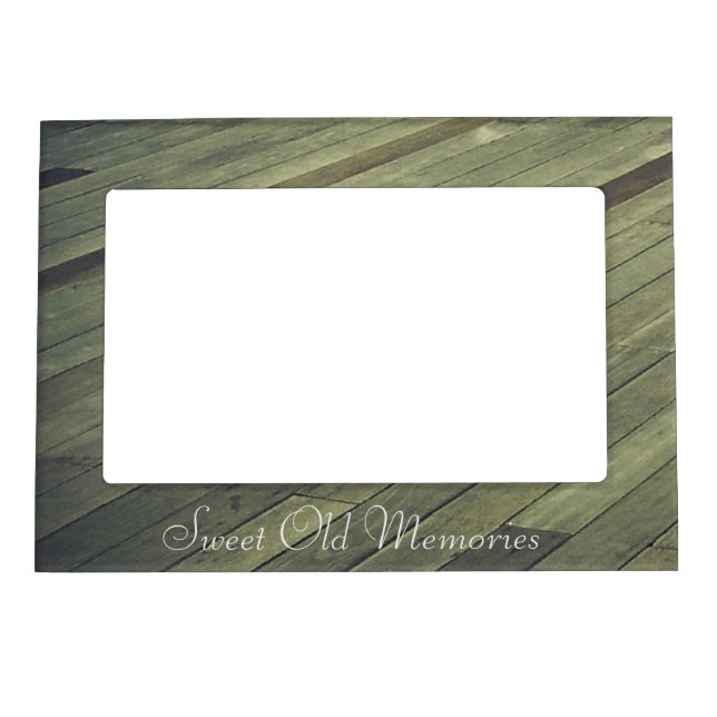 Vintage Wooden Plank Floor Magnetic Picture Frame (Front)