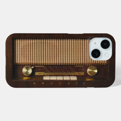 Vintage wooden radio iPhone 15 case