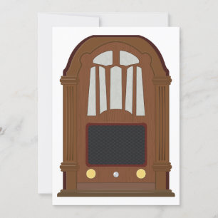 Vintage Wooden Radio Invitation