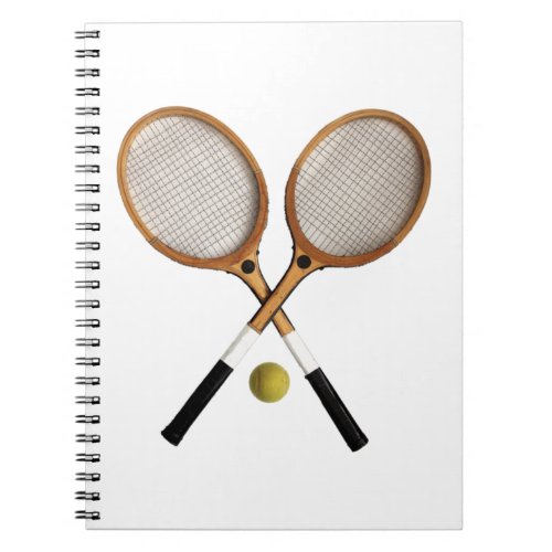 Vintage wooden Tennis rackets and tennis ball Notebook