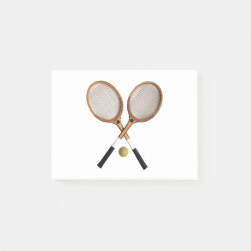 Vintage wooden Tennis rackets and tennis ball Post_it Notes