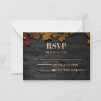 Vintage Wooden Texture Wedding RSVP Card