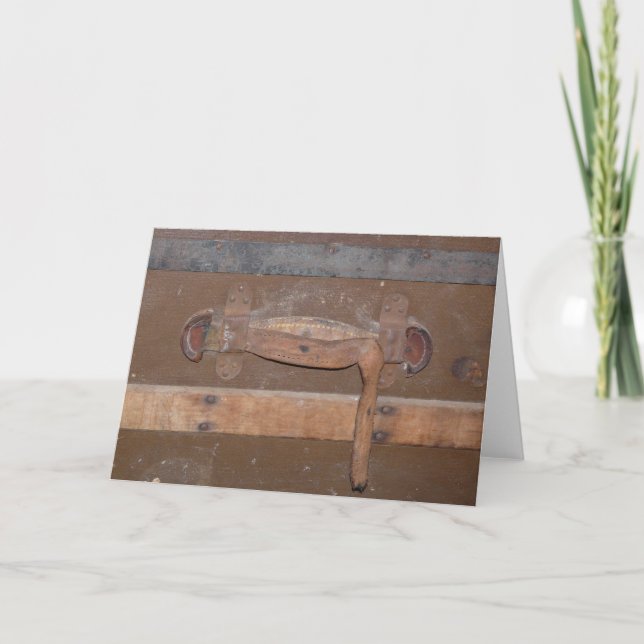 Vintage Wooden Trunk Card (Front)