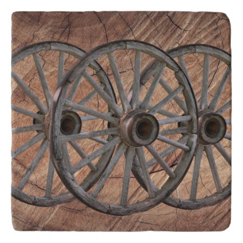 Vintage Wooden Wagon Wheels Trivet