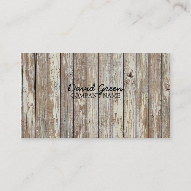vintage woodgrain handyman construction business card (Front)