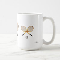 VINTAGE WOODIE TENNIS RACKETS MUG