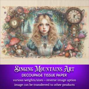 Vintage Woodland Alice Fairytale Decoupage Tissue Paper