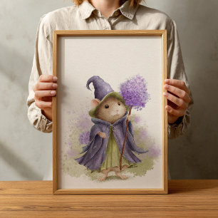 Vintage Woodland Animals Nursery Poster