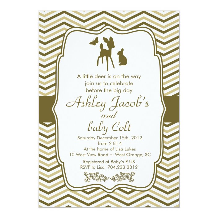 Vintage Woodland Bambi Baby Deer Baby Shower Invitation