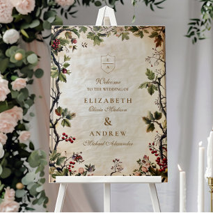 Vintage Woodland Berry Wedding Foam Board