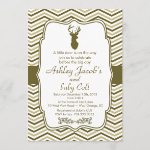 Vintage Woodland Buck Baby Baby Shower Invitation