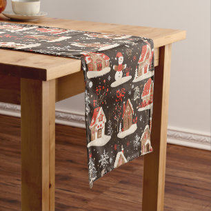 Vintage Woodland Christmas Pattern (12) Short Table Runner