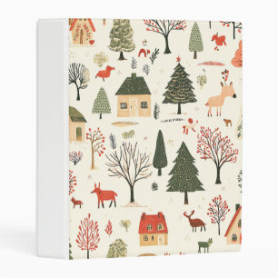 Vintage Woodland Christmas Pattern (16) Mini Binder