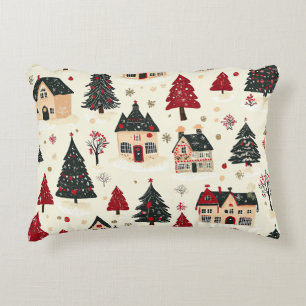 Vintage Woodland Christmas Pattern (9) Accent Pillow