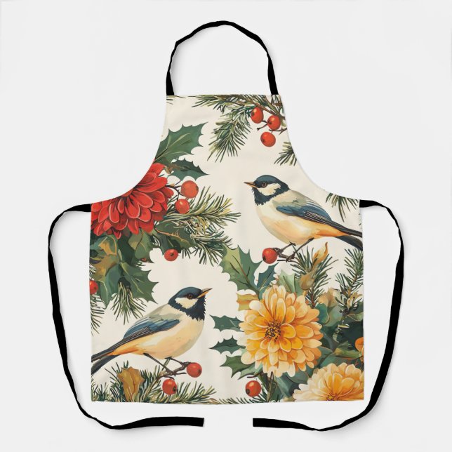 Vintage Woodland Christmas Pattern (9) Apron (Front)