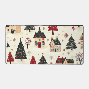 Vintage Woodland Christmas Pattern (9) Desk Mat