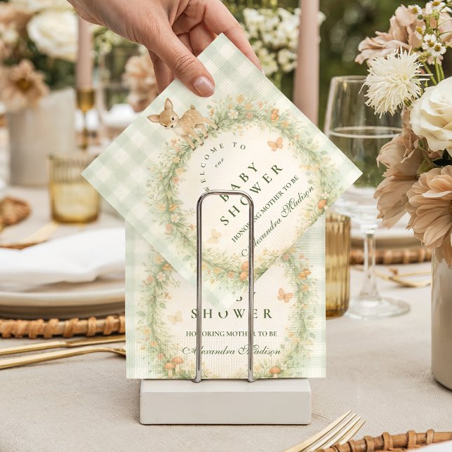 Vintage Woodland Deer Baby Shower Napkins (Creator Uploaded)