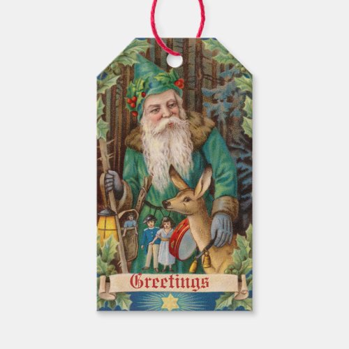 Vintage Woodland Father Christmas Gift Tag