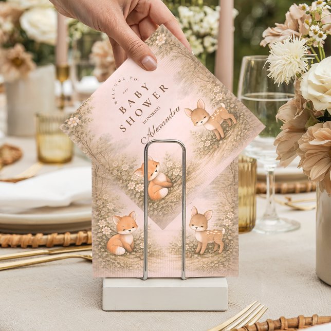 Vintage Woodland Forest Animals Baby Shower Napkins (Creator Uploaded)