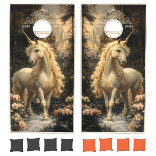 Vintage Woodland Forest Unicorn Cornhole Set