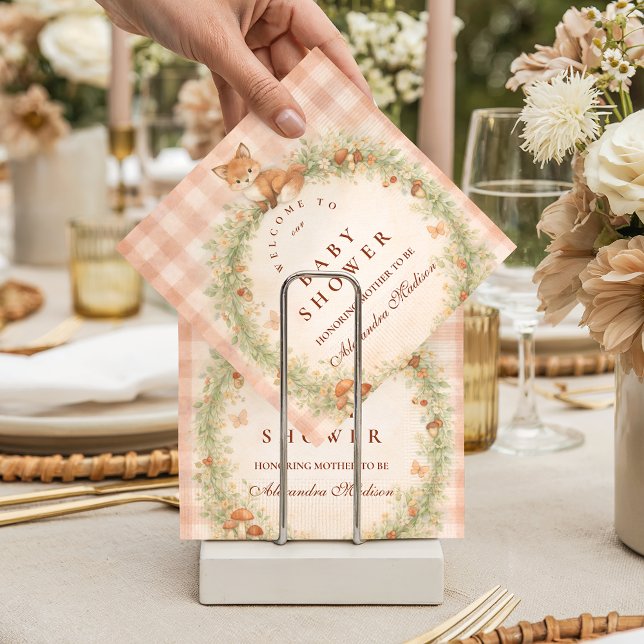 Vintage Woodland Fox Baby Shower Napkins (Creator Uploaded)