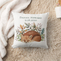 Vintage Woodland Fox Birth Announcement