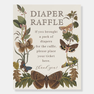 Vintage WOODLAND Insects Baby Shower Diaper Raffle Foam Board