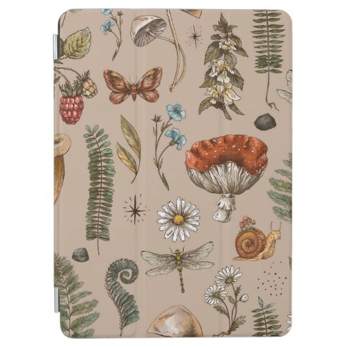 Vintage woodland nature seamless pattern Amanita  iPad Air Cover