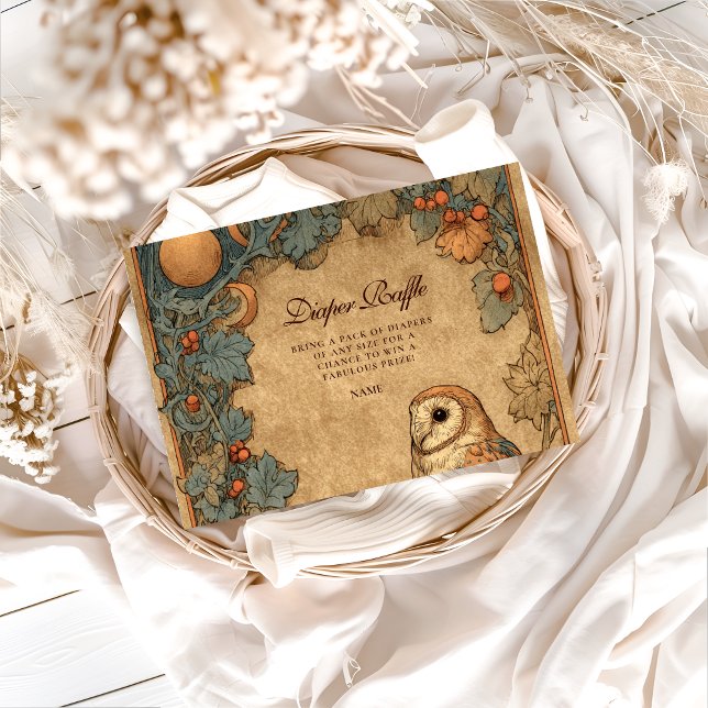 Vintage Woodland Owl Diapper Raffle  Enclosure Card (Creator Uploaded)