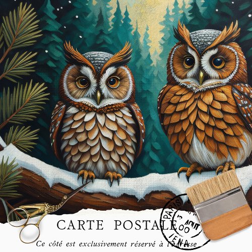 Vintage Woodland Owls Decoupage  Tissue Paper