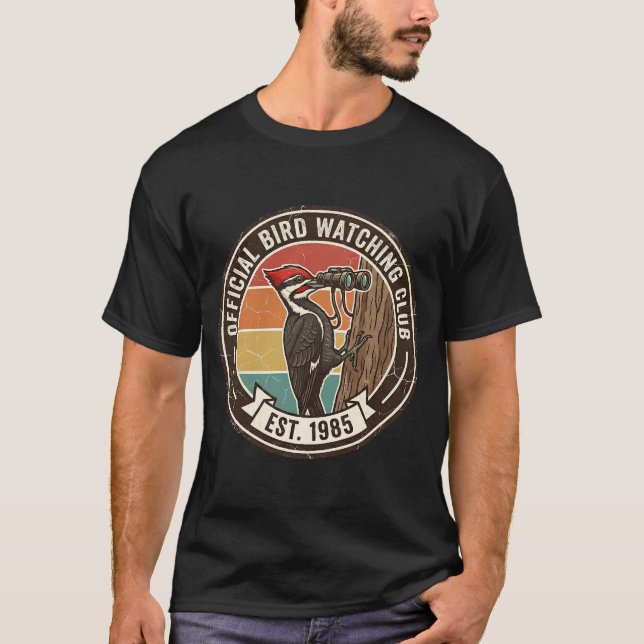 Vintage Woodpecker "Bird Watching Club" 1985  T-Shirt (Front)