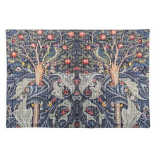 Vintage Woodpecker Floral Tapestry William Morris Cloth Placemat