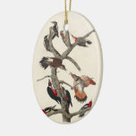 Vintage Woodpeckers Birds Classic Illustrations Ceramic Ornament at Zazzle