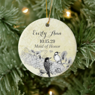 Vintage Woodpeckers Maid of Honor Ornament