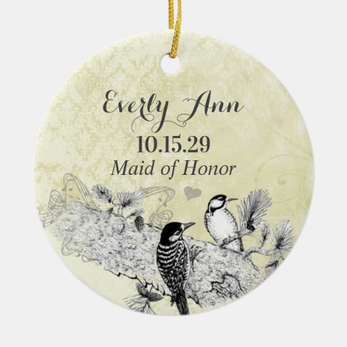 Vintage Woodpeckers Maid of Honor Ornament