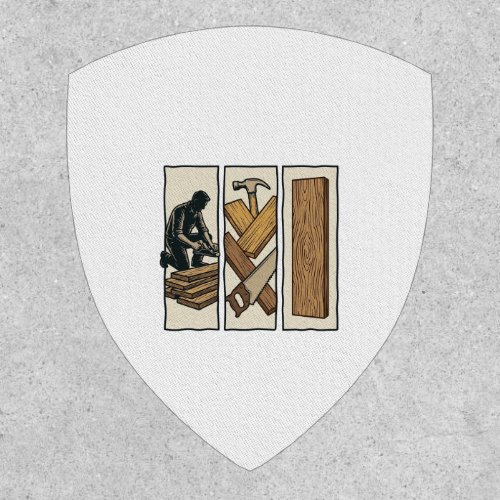 Vintage Woodworking Tools Engraving T-Shirt Design Patch