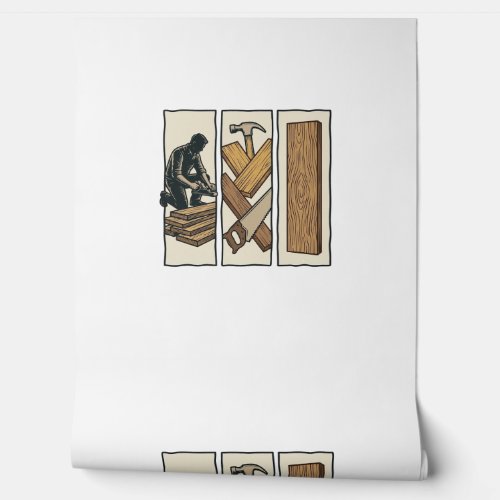 Vintage Woodworking Tools Engraving T-Shirt Design Wallpaper