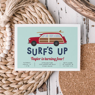 Vintage Woody Car Birthday Party Invitation