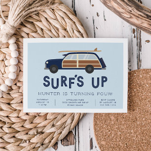 Vintage Woody Car Birthday Party Invitation