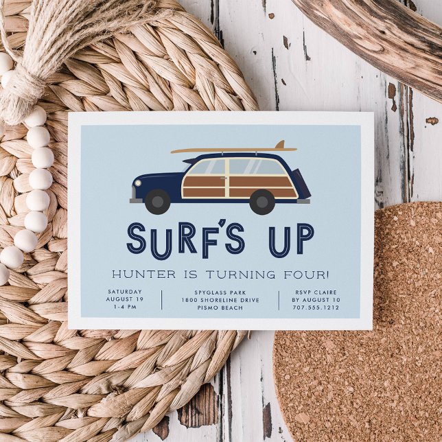 Vintage Woody Car Birthday Party Invitation (Creator Uploaded)