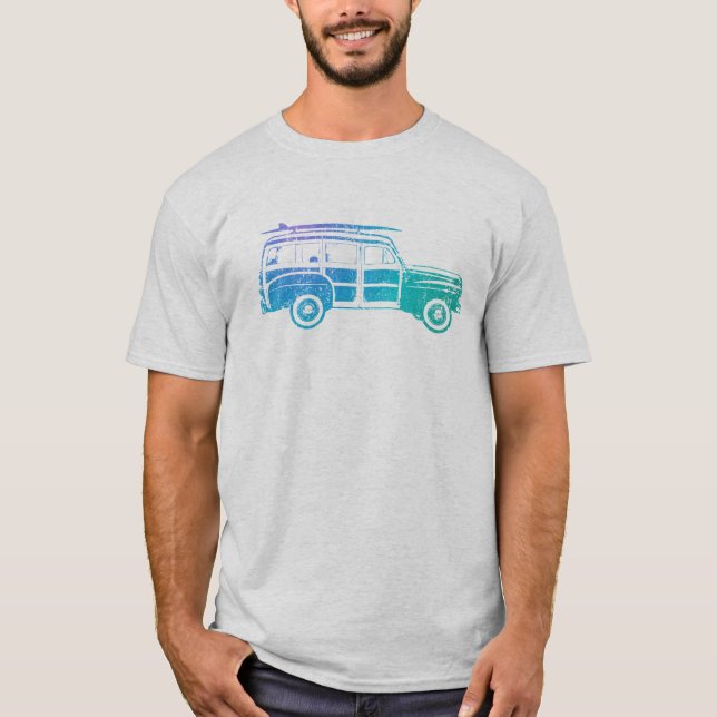 Vintage Woody Surf wagon T-Shirt (Front)