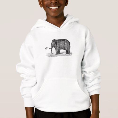 Vintage Woolly Mammoth Illustration Wooly Mammoths Hoodie