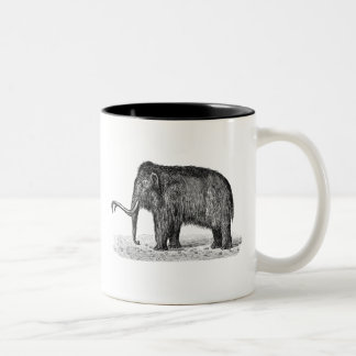 Vintage Woolly Mammoth Illustration Wooly Mammoths Two-Tone Coffee Mug