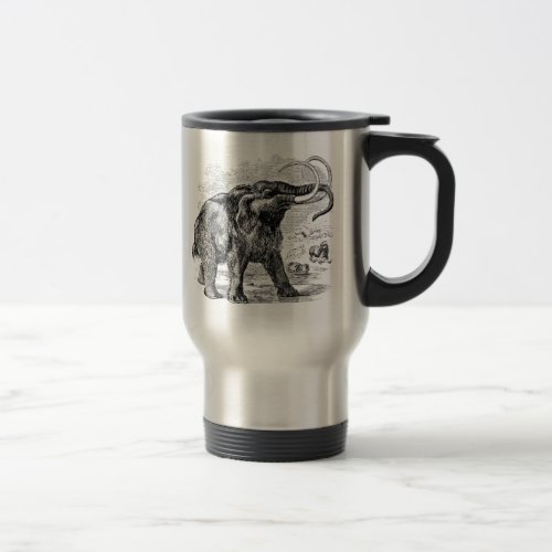 Vintage Woolly Mammoth Personalized Extinct Animal Travel Mug