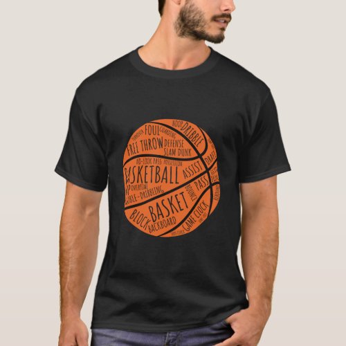 Vintage Words Basketball Hoodie Basketball Player  T_Shirt